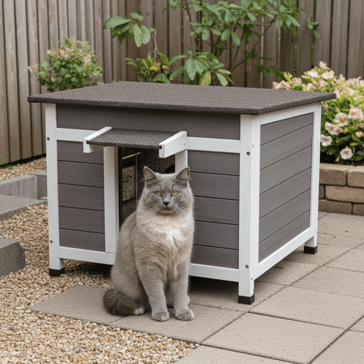 Premium Wooden Outdoor Cat House with Protective Openable Roof and Cozy Window - Monsta Online