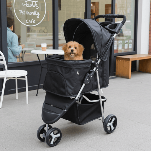Premium Foldable 3 Wheel Pet Stroller with Cup Holder for Dogs and Cats - Monsta Online
