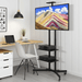 Height Adjustable Rolling TV Stand with Storage Shelves for 32–75 Inch Screens - Monsta Online