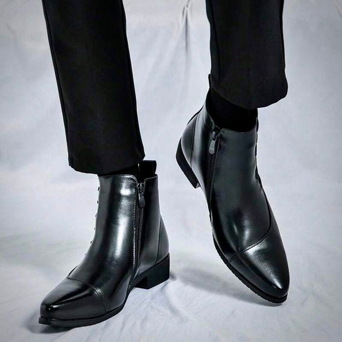 Samuel Leather Dress Boots – Men's Full - Grain Brogue Lace - Up Boots - Monsta Online