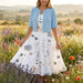 Women's Two - Piece Floral Dress Set – Crop Top & Round Neck Dress for Every Occasion - Monsta Online