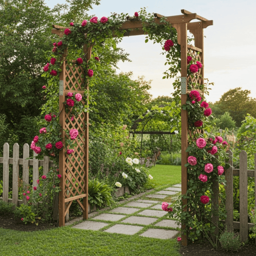7FT Wooden Garden Arch Arbor Trellis Pergola – Outdoor Wooden Patio - Monsta Online