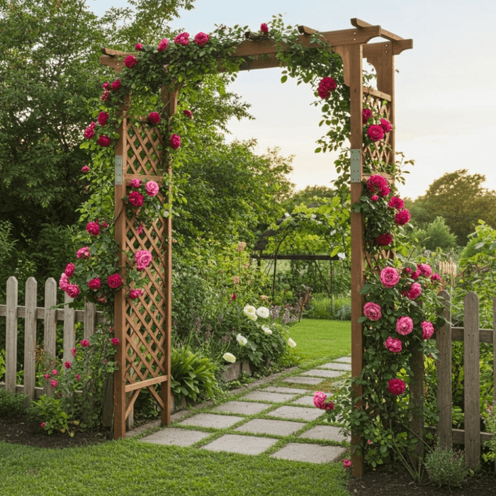 7FT Wooden Garden Arch Arbor Trellis Pergola – Outdoor Wooden Patio - Monsta Online