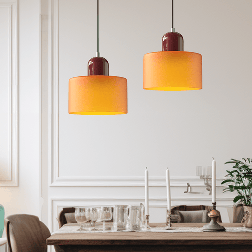 Bauhaus Colored Glass Pendant Light – Modern Hanging Lamp for Kitchen & Dining Room - Monsta Online