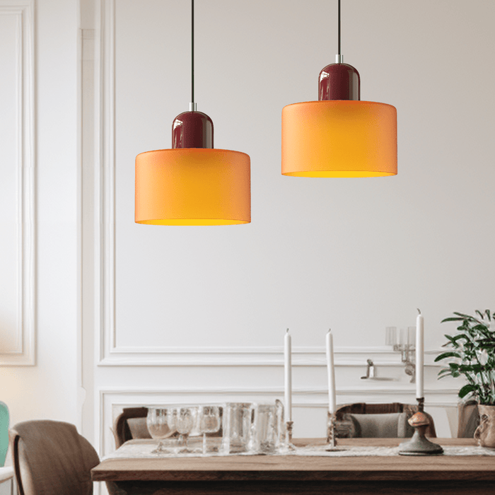 Bauhaus Colored Glass Pendant Light – Modern Hanging Lamp for Kitchen & Dining Room - Monsta Online