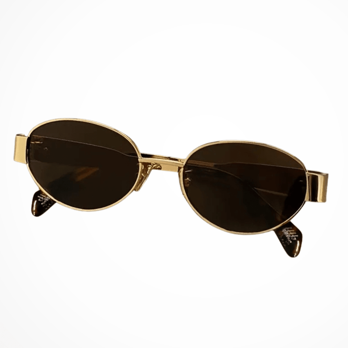 Clarabelle Oval Sunglasses – Women's Slim Metal Frame Dark Tinted Lens Sunglasses - Monsta Online