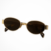 Clarabelle Oval Sunglasses – Women's Slim Metal Frame Dark Tinted Lens Sunglasses - Monsta Online