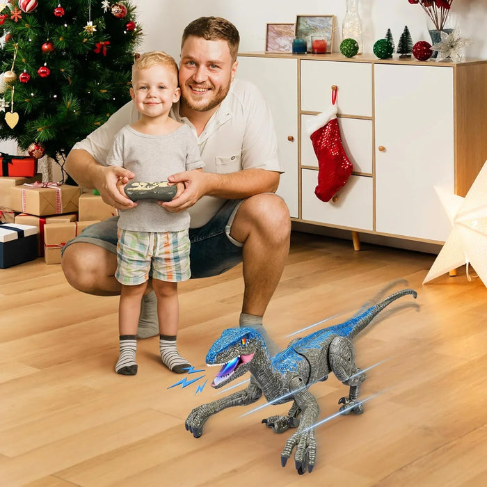 Velociraptor Remote Control Dinosaur Toy – LED Lights, Roaring Sounds & Rechargeable for Kids 4+ - Monsta Online