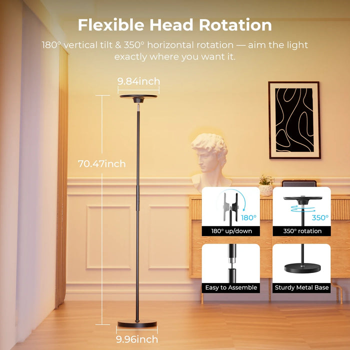 Elegant Smart LED Projection Floor Lamp with Customizable Lighting Effects - Monsta Online