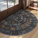 Half - Circle Mosaic Door Mat – Non - Slip Indoor & Outdoor Entryway Mat with Cobblestone Design - Monsta Online
