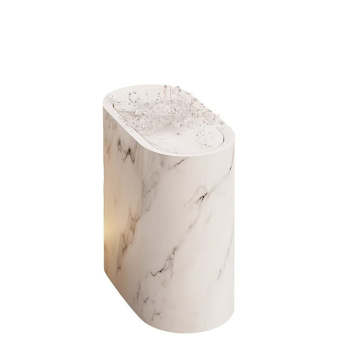 Marble Pattern Trash Can with Lid – Elegant Odor - Resistant Bin for Bathroom & Kitchen - Monsta Online