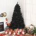 7FT Black Pencil Artificial Christmas Tree — 1346 Tips, Unlit, Auto - Open, Slim Space - Saving, Metal Base - Monsta Online