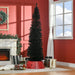 7FT Black Pencil Artificial Christmas Tree — 499 Tips, Unlit, Slim Space - Saving, Plastic Stand - Monsta Online
