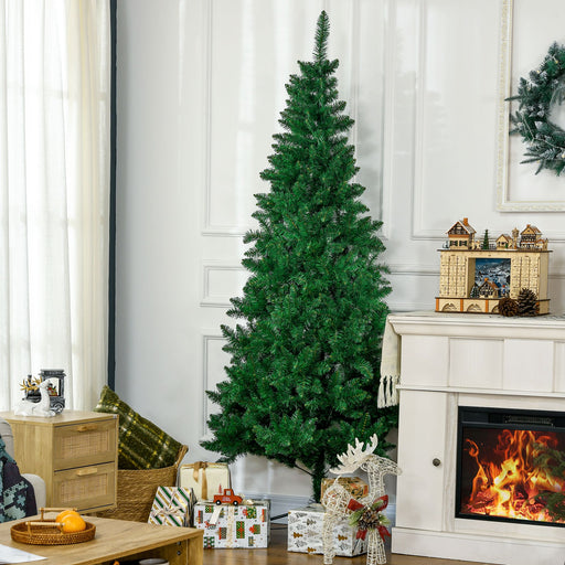 7FT Half Artificial Christmas Tree — 520 Tips, Auto - Open Hinged, Unlit, Space - Saving, Steel Base - Monsta Online