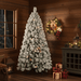 7FT Unlit Snow Flocked Artificial Christmas Tree — 1060 PVC/Pine Needle Tips, Hinged - Monsta Online