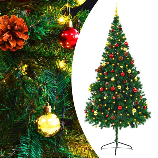 7FT Pre‑Lit Artificial Christmas Tree with Baubles — 200 LEDs, 910 Tips, USB Powered - Monsta Online