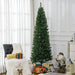 7FT Slim Pencil Artificial Christmas Tree — 818 Tips, Unlit, Auto - Open, Space - Saving, Steel Base - Monsta Online
