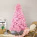 7FT Pink Artificial Christmas Tree — 1288 Tips, Unlit, Wide Shape, Auto - Open Hinged, Steel Base - Monsta Online