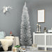 7FT Silver Pencil Artificial Christmas Tree — 499 Tips, Unlit, Slim Space - Saving, Plastic Stand - Monsta Online