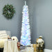7FT White Pencil Pre - Lit Artificial Christmas Tree — 250 Multi - Color LEDs, 500 Tips, 8 Light Modes, Space - Saving - Monsta Online