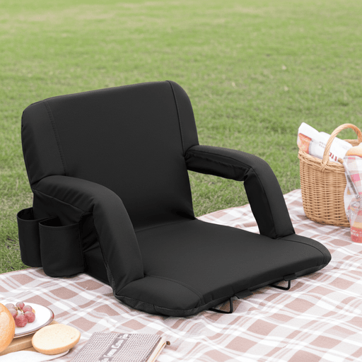 Deluxe Folding Stadium Bleacher Seat Pad Chair with Reclining Back Support - Monsta Online