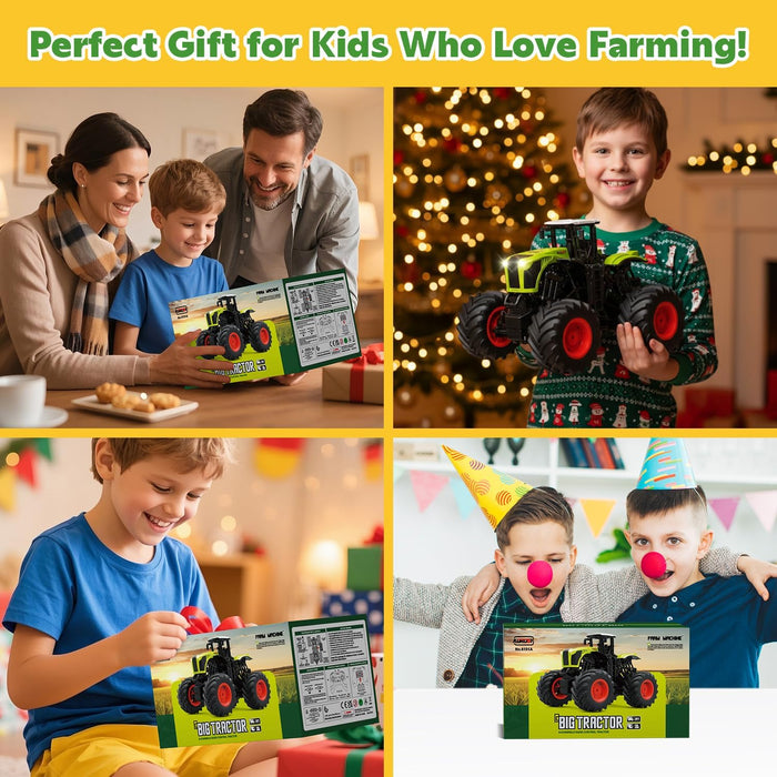 1:16 Remote Control Monster Truck Tractor Toy with Lights & Sound – 2.4GHz RC Farm Vehicle for Kids - Monsta Online