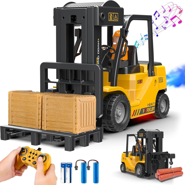 1:24 Scale RC Forklift Truck - 11 Channel Remote Control Toy with Lights, Spray for Kids & Adults with Dual Batteries - Monsta Online