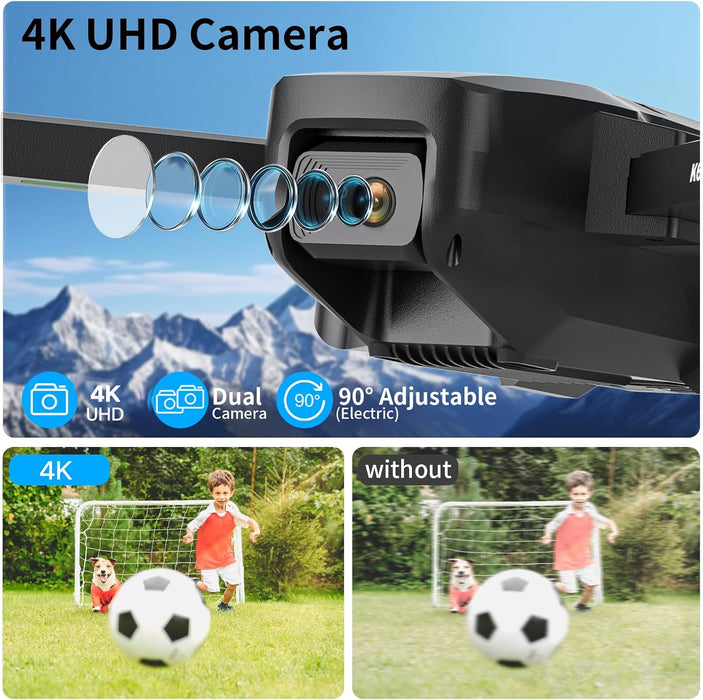 Professional 4K GPS Drone with EIS Camera & 4.5" FPV Screen - Foldable, Auto Return, Follow Me, 32GB SD Card - Monsta Online