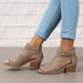 Women's Peep - Toe Block Heel Booties – Chic Modern Summer Style - Monsta Online