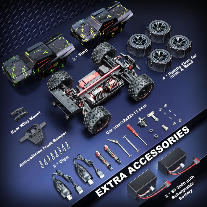 1:14 Brushless RC Truggy for Adults 50+ MPH - 4x4 Off - Road With Dual Batteries - Monsta Online