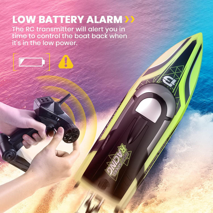 AquaRacer: 20+ MPH High - Speed Remote Control Boat With Dual Batteries - Monsta Online