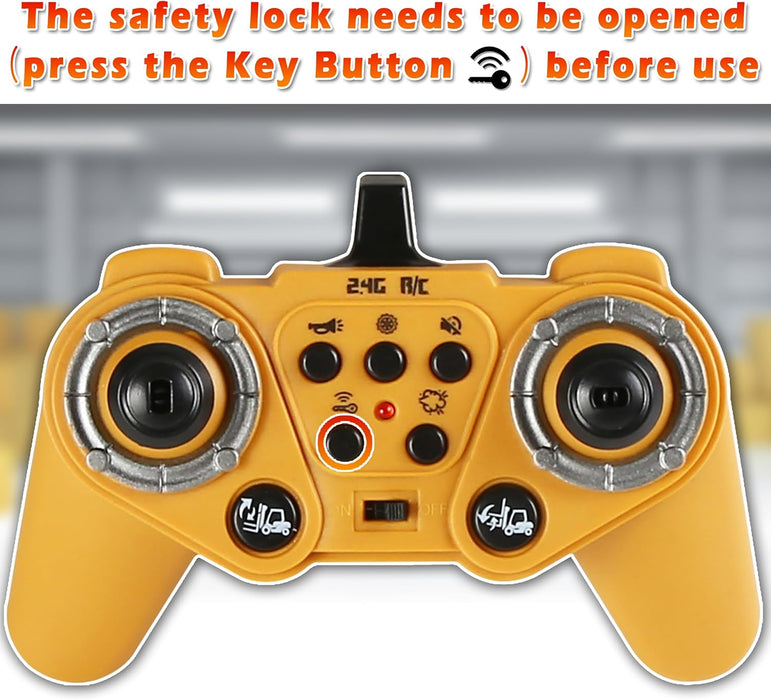 1:24 Scale RC Forklift Truck - 11 Channel Remote Control Toy with Lights, Spray for Kids & Adults with Dual Batteries - Monsta Online