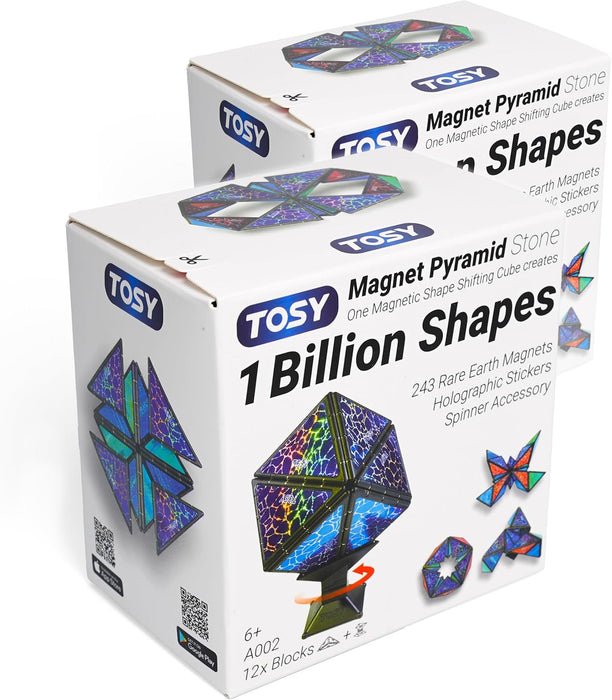 Monsta Magnet Pyramid Stones Set: 14pc Magnetic STEM Puzzle & Fidget Toy with 243 Rare Earth Magnets - Monsta Online