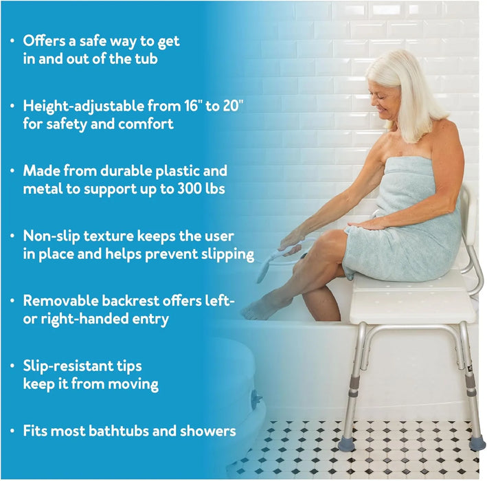 Heavy - Duty Slip - Resistant Shower Chair Medical Transfer Bench - Bath Stool - Monsta Online