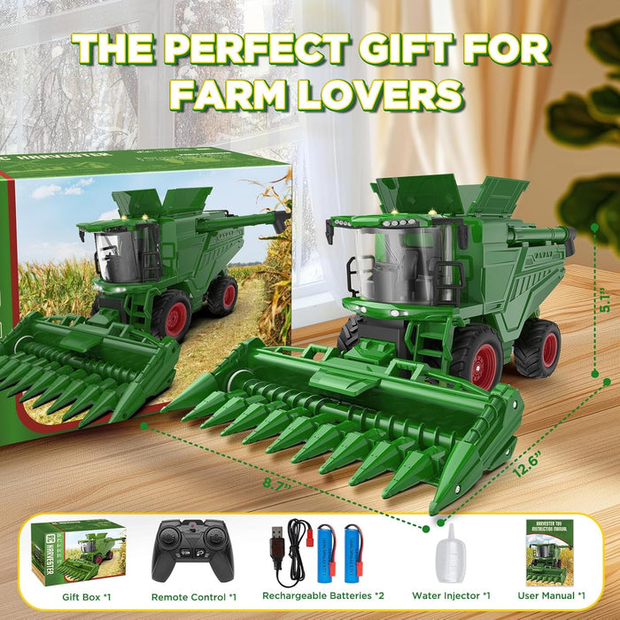 1:24 Scale RC Harvester Toys with 2 Harvesting Heads for Kids with Dual Batteries - Monsta Online