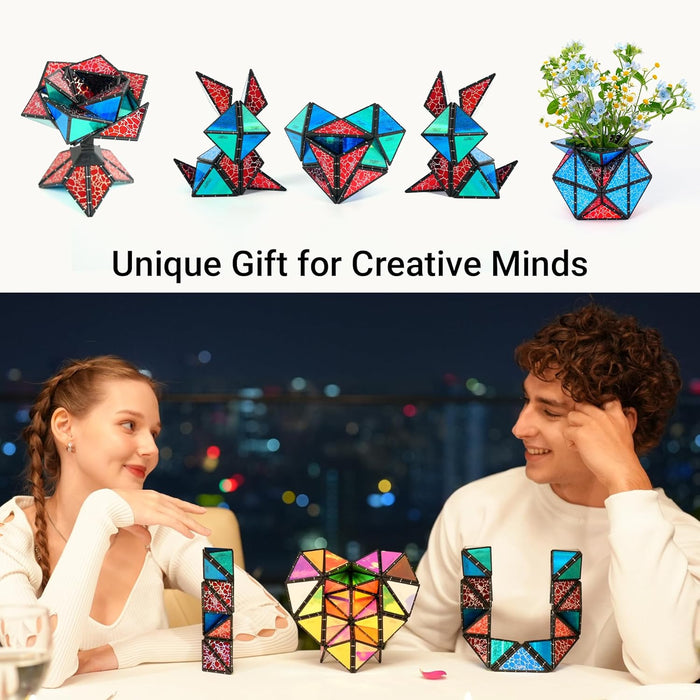 Monsta Magnet Pyramid Stones Set: 14pc Magnetic STEM Puzzle & Fidget Toy with 243 Rare Earth Magnets - Monsta Online