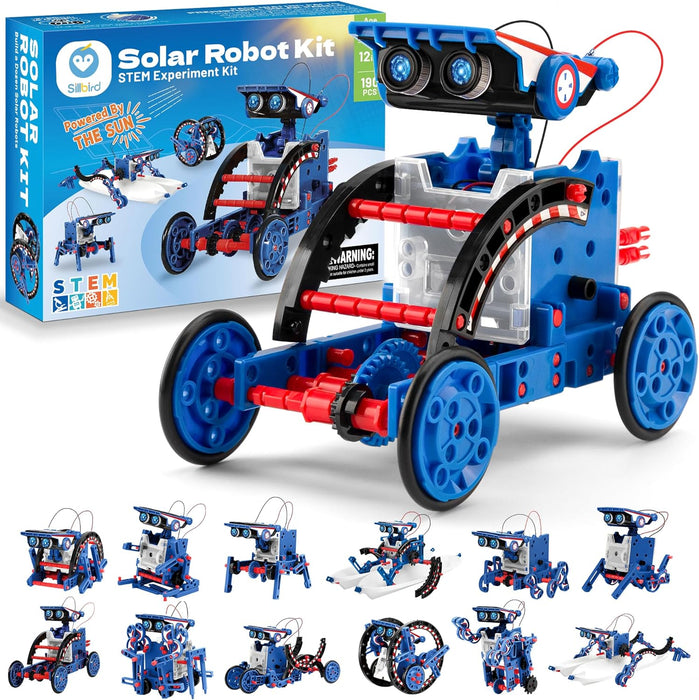 Monsta 12 - in - 1 Solar Robot Building Kit - STEM Educational Toy for Kids Age 8 - 12 - 190pc Screen - Free DIY Science Gift - Monsta Online