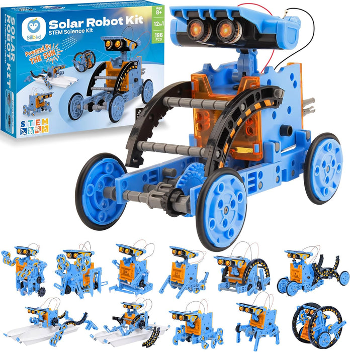 Monsta 12 - in - 1 Solar Robot Building Kit - STEM Educational Toy for Kids Age 8 - 12 - 190pc Screen - Free DIY Science Gift - Monsta Online