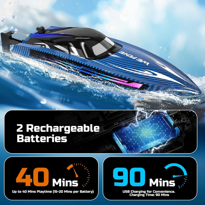 Fury: High Speed 15 MPH RC Speed Boat for Kids and Adults with Dual Batteries - Monsta Online