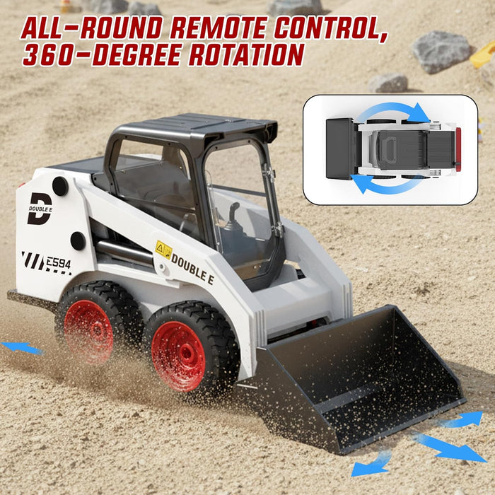 RC Skid Steer Loader Toy 1:14 Scale - Remote Control Front Loader with Lights & Sounds (Gift for Kids) - Monsta Online