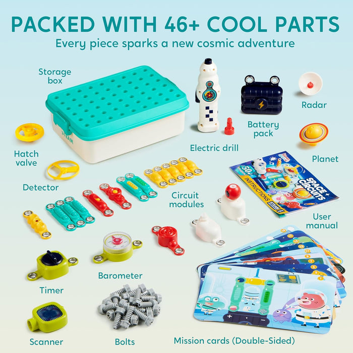 Monsta Space Circuit Kit: 50+ Engaging Space Circuit Projects - Premium STEM Electronics Kit for Ages 5+ - Monsta Online