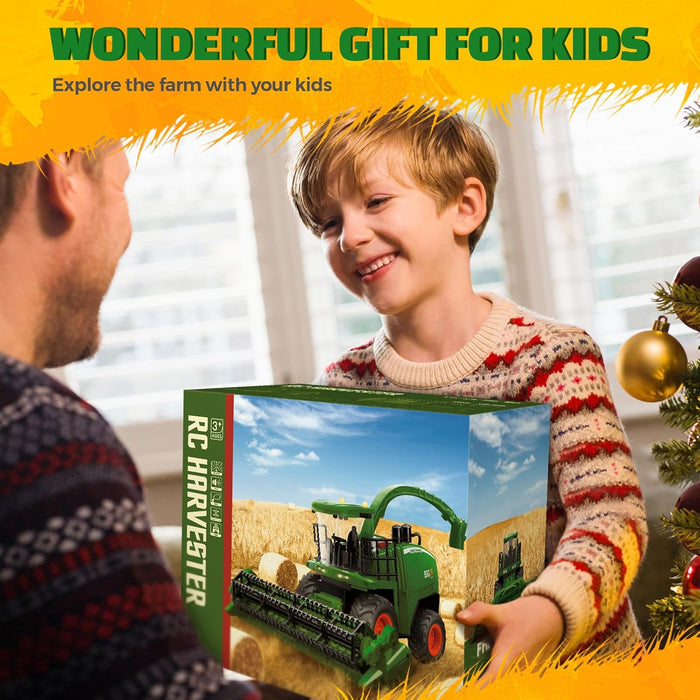 1:24 Scale RC Harvester Toys with 2 Harvesting Heads for Kids with Dual Batteries - Monsta Online