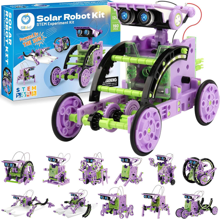Monsta 12 - in - 1 Solar Robot Building Kit - STEM Educational Toy for Kids Age 8 - 12 - 190pc Screen - Free DIY Science Gift - Monsta Online