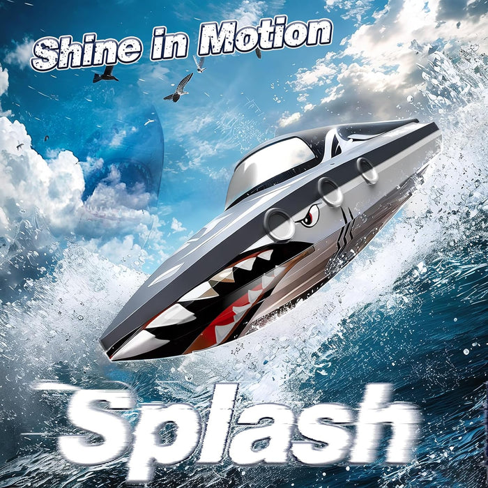 Shark Wave: High Speed RC Boat 2.4GHz Remote Control With Dual Batteries for Kids - Monsta Online