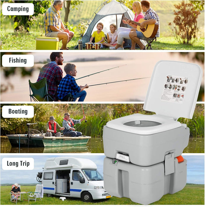 Large 6.6gal Portable Potty Toilet for Camping and Home Emergency - Monsta Online