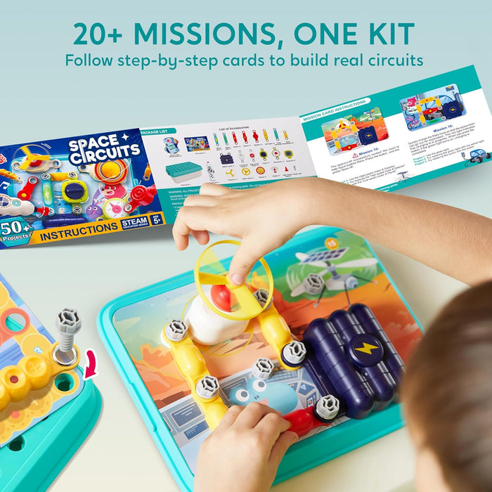 Monsta Space Circuit Kit: 50+ Engaging Space Circuit Projects - Premium STEM Electronics Kit for Ages 5+ - Monsta Online