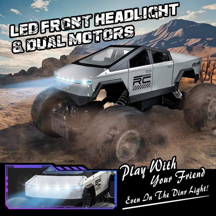 All - Terrain 1:12 Scale RC Monster Truck – 4WD Remote Control Truck with Metal Shell and Dual Batteries - Monsta Online
