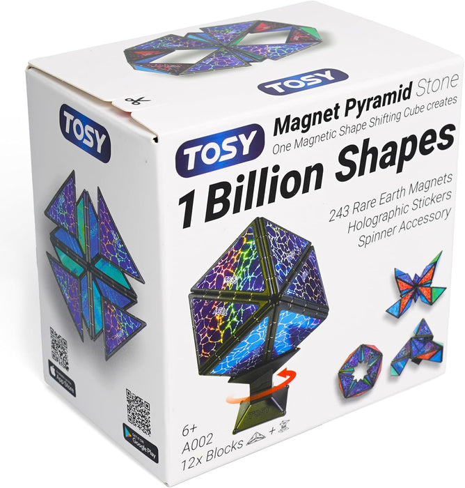 Monsta Magnet Pyramid Stones Set: 14pc Magnetic STEM Puzzle & Fidget Toy with 243 Rare Earth Magnets - Monsta Online