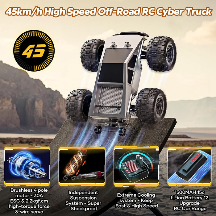 1/16 RTR Brushless Fast RC Car for Adults - Speeds Up to 45MPH - Monsta Online