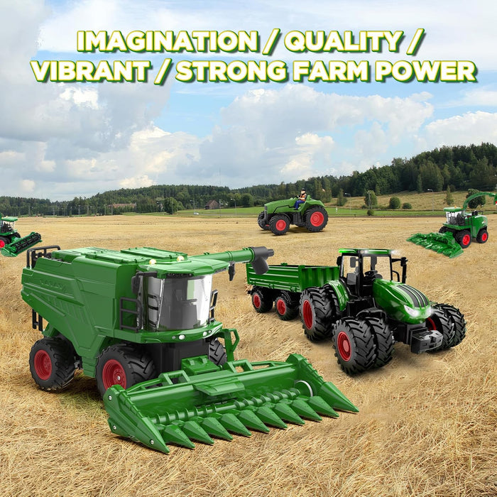 1:24 Scale RC Harvester Toys with 2 Harvesting Heads for Kids with Dual Batteries - Monsta Online